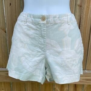 Gap mint floral printed linen summer chino shorts